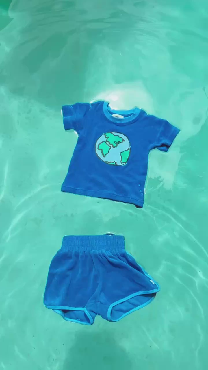 BJT Terry Kids Shirt and Shorts Blue