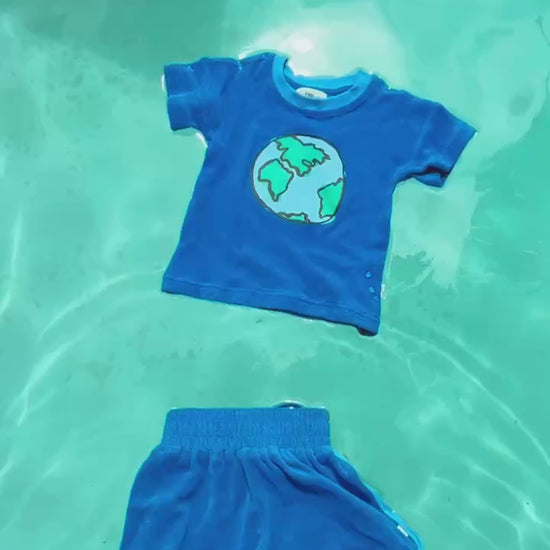 BJT Terry Kids Shirt and Shorts Blue
